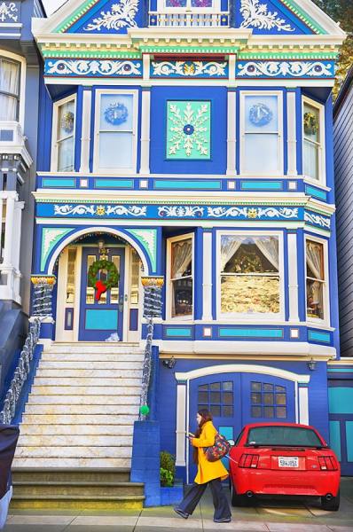 Photograph Mitchell Funk Victorian House In Haight Ashbury on One Eyeland